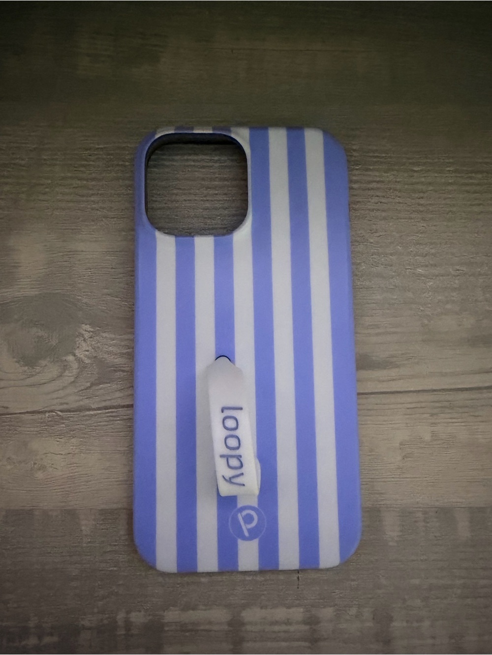 iPhone 13 Pro Max Loopy Case Blue + White Striped